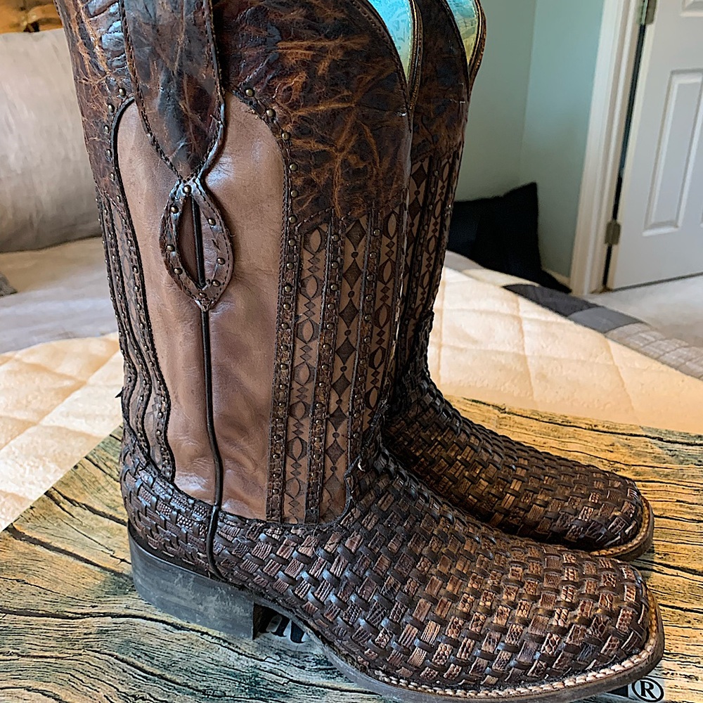 Corral Ladies Exotic Lizard Square Toe Sz 10.